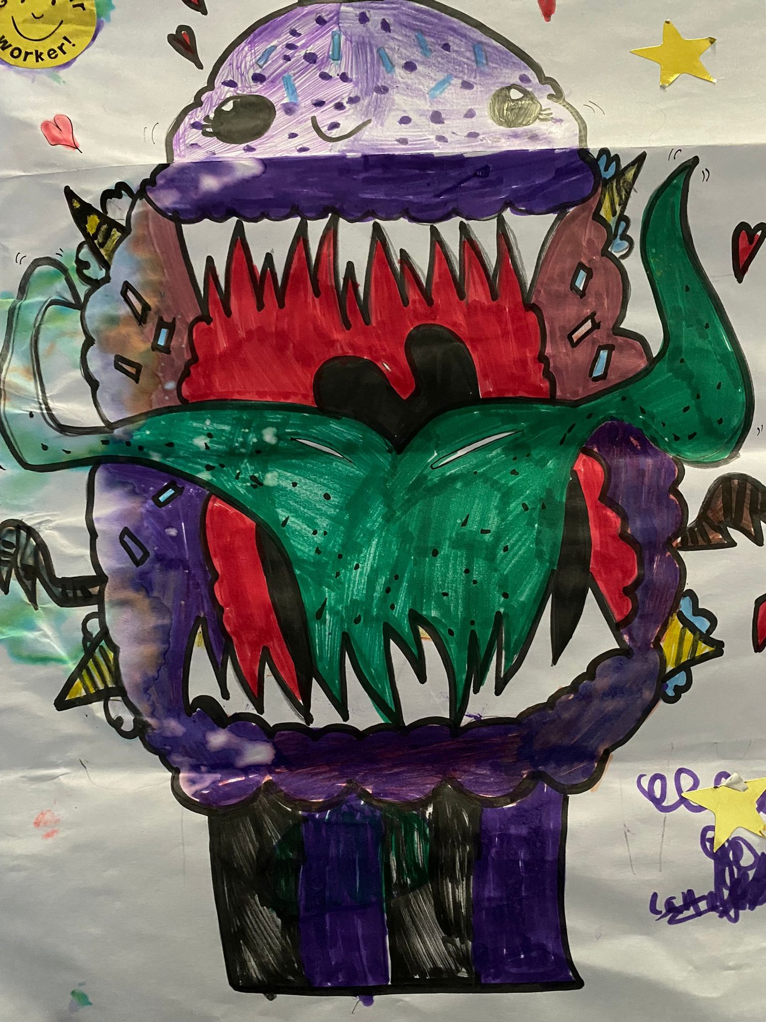 Creative Activity to Create Conversation – Folded Cupcake Monster